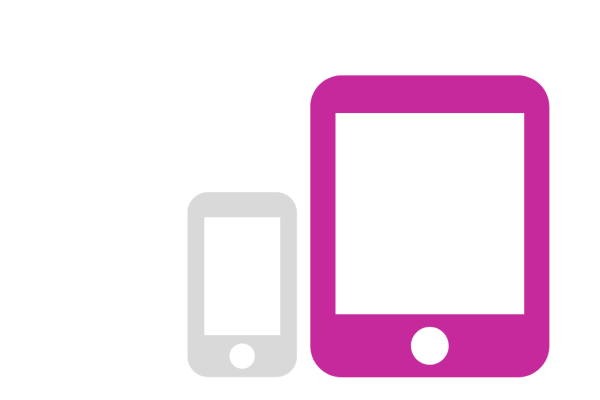 Grey phone icon and a purple phone icon